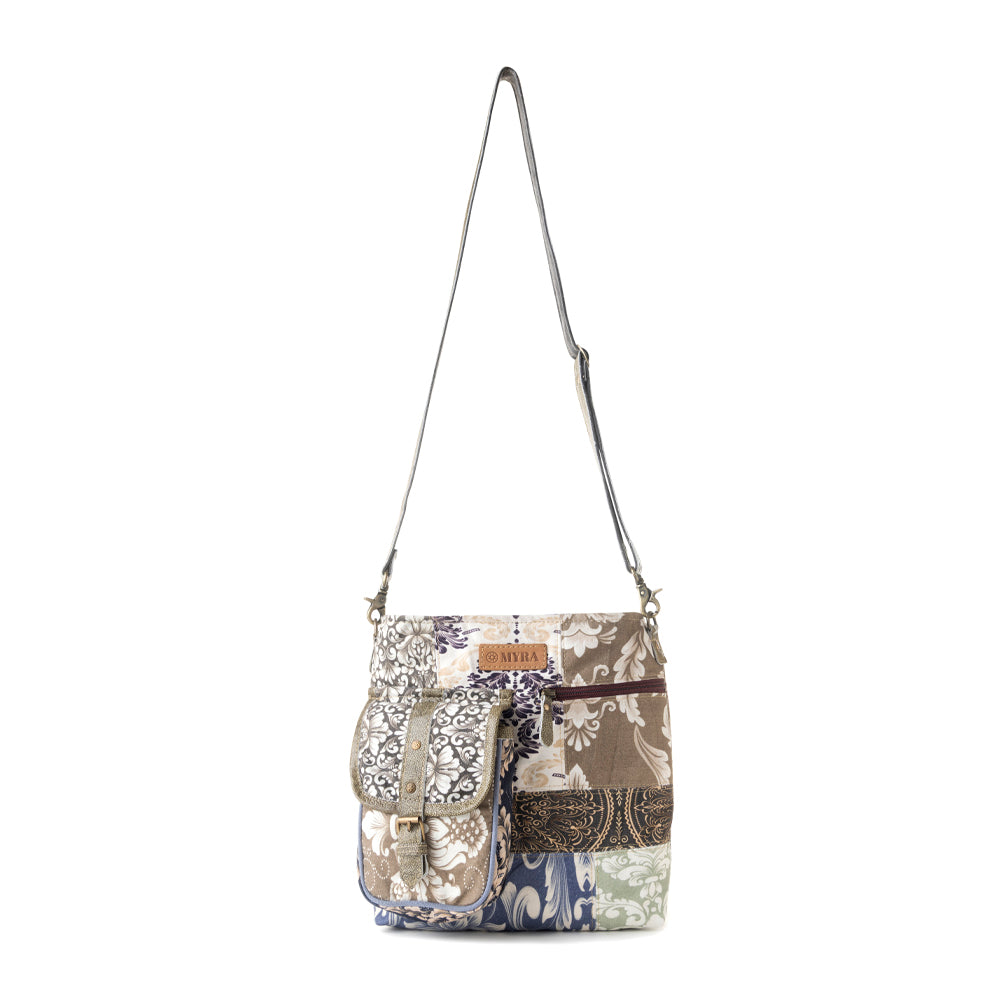 Mossbloom upcycled canvas Bag for Women in olive - Myra USA
