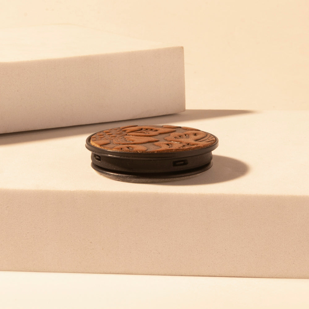Magnolia Trail Phone Socket for Women in brown with handtooled detail for everyday use - Myra USA