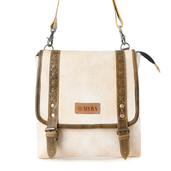 Boss Hide Western Concealed Carry Bag for Women in creme with leather detail - Myra USA