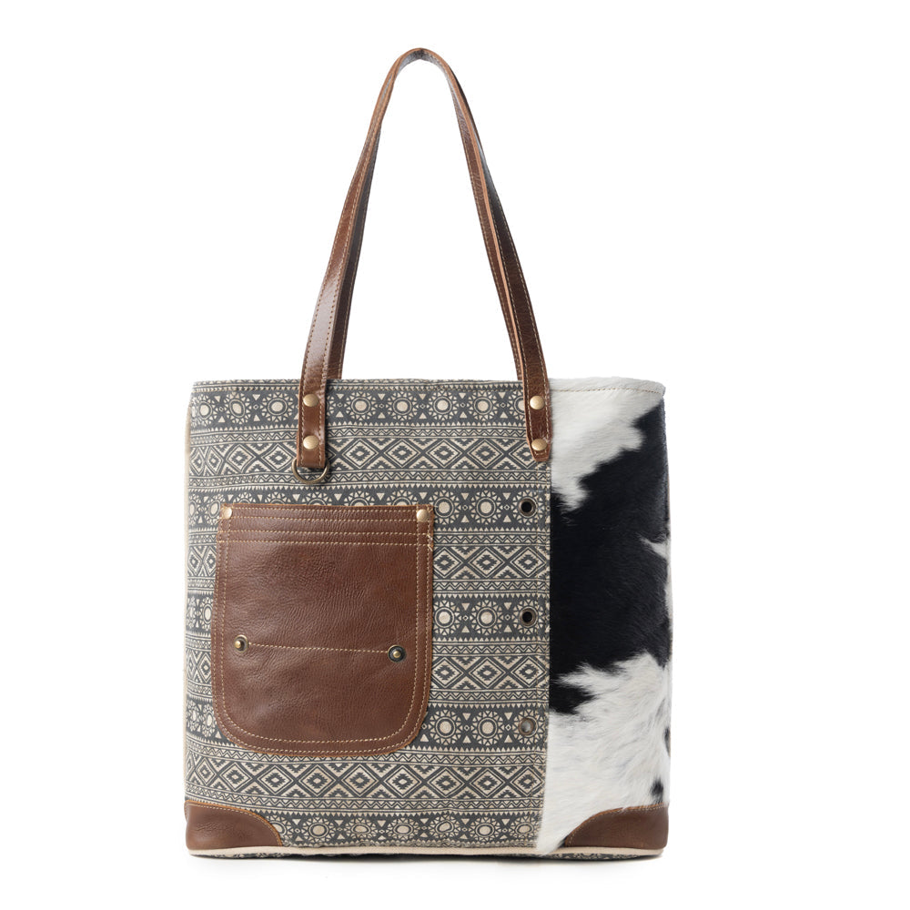 Splithide Western Tote Bag for Women in olive with hairon detail - Myra USA