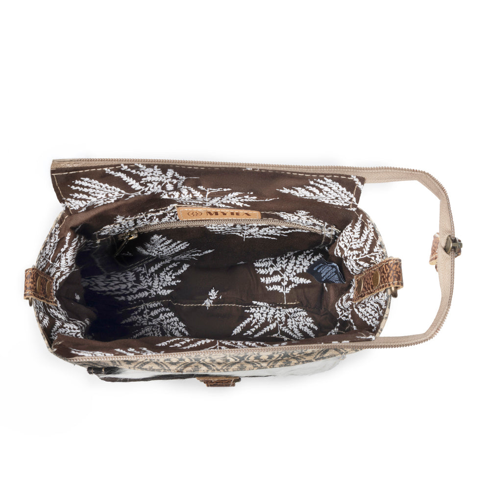 Tribal Pony Western Crossbody Bag for Women in olive with hairon detail - Myra USA