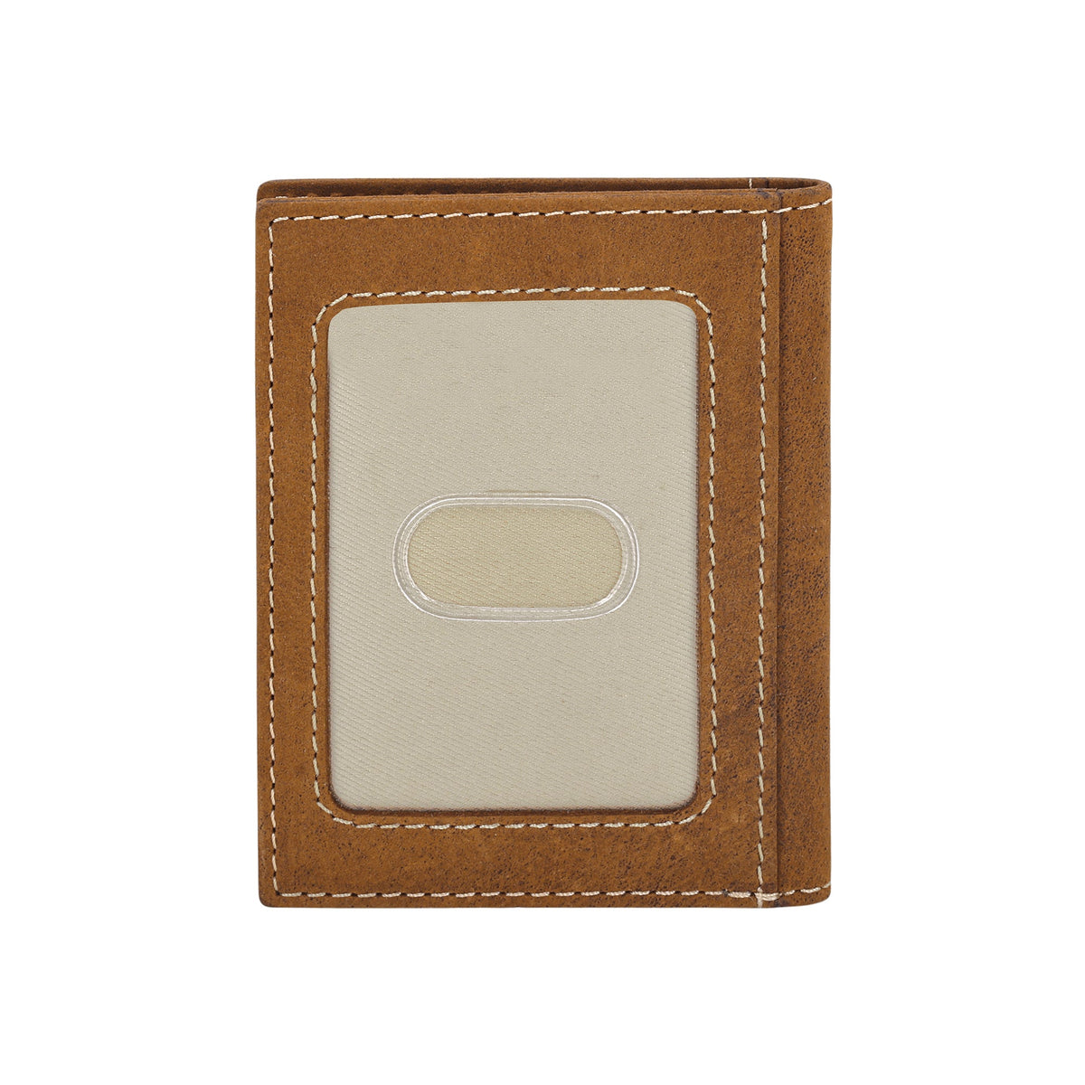 Myra Waystop Credit Card Holder in tan with contrast stitch - Myra USA