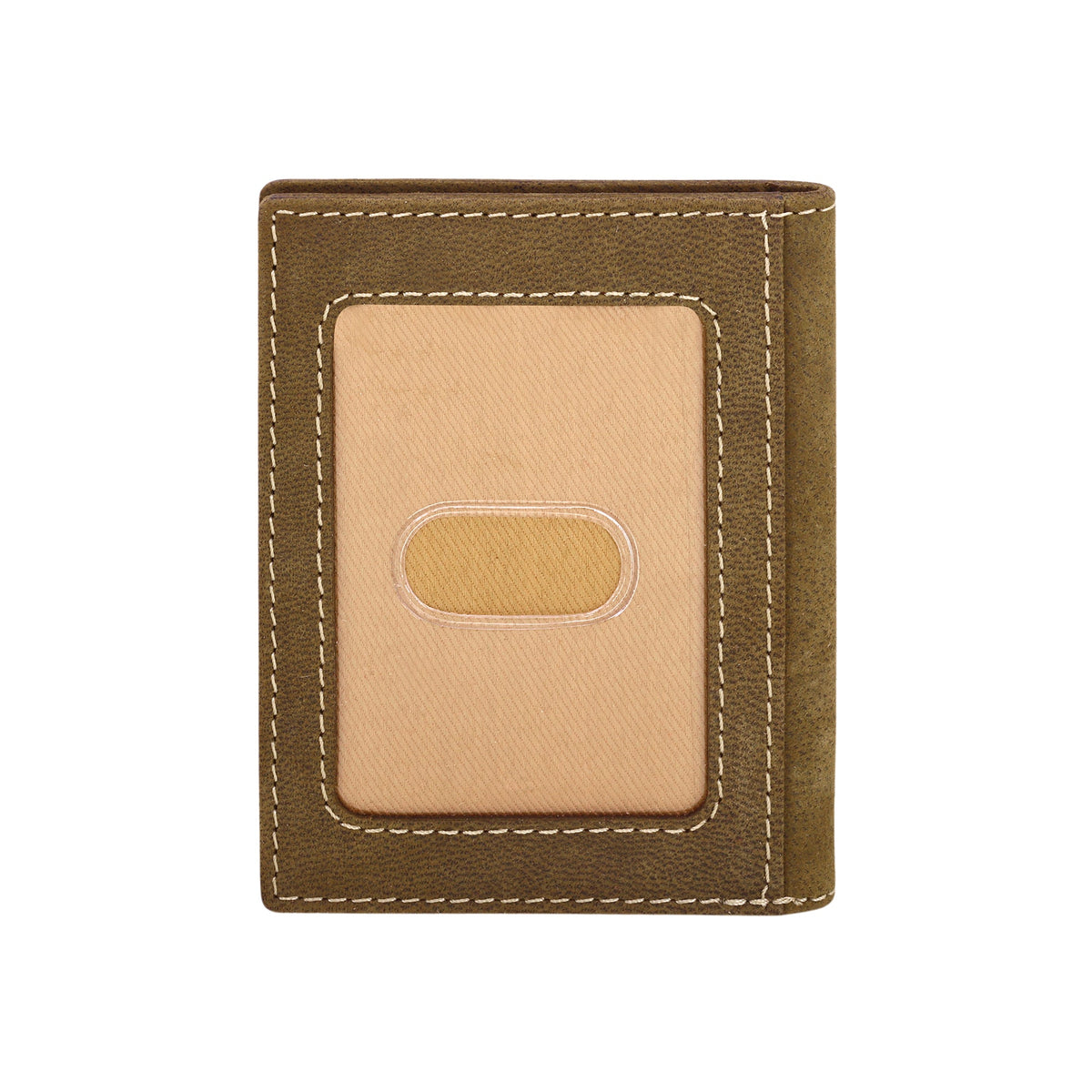 Myra Waystop Credit Card Holder in olive with contrast stitch - Myra USA