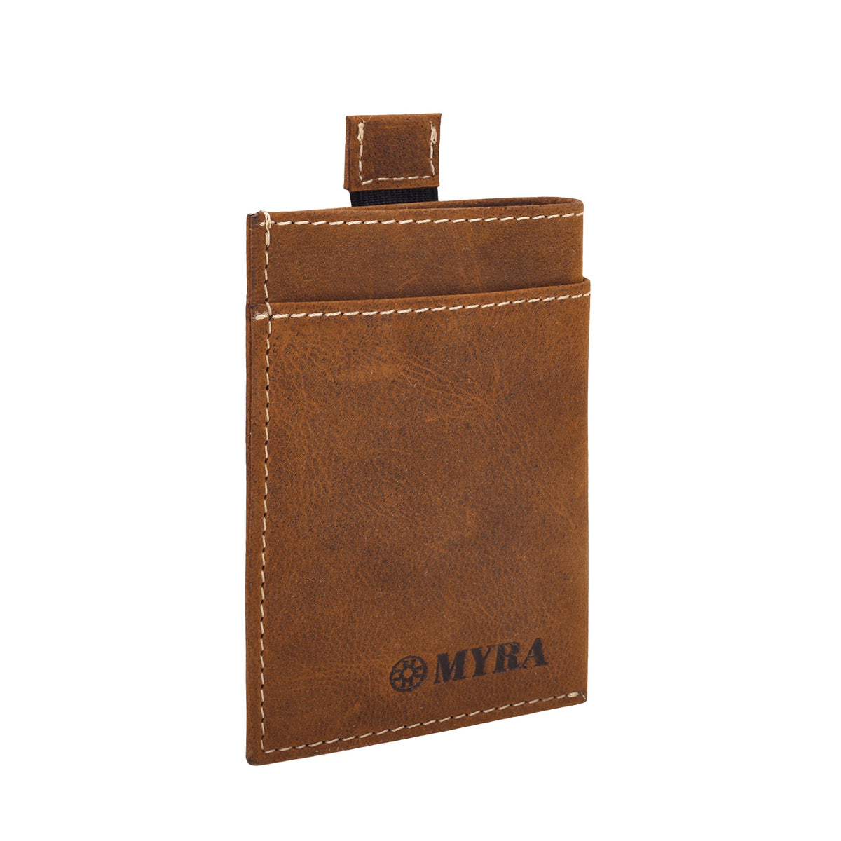 Myra Ridgemere Credit Card Holder in tan with front slip pocket - Myra USA