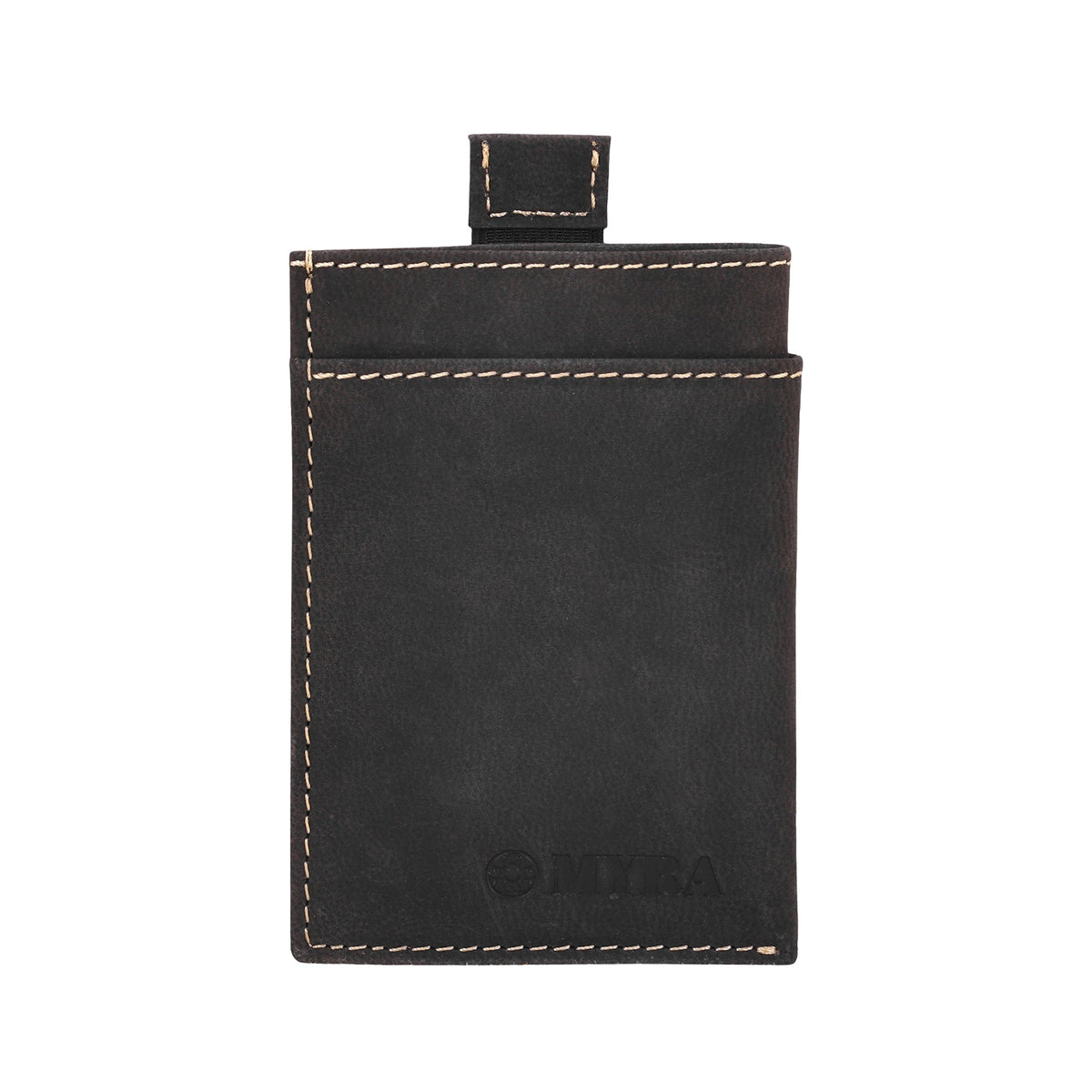 Myra Ridgemere Credit Card Holder in black with front slip pocket - Myra USA