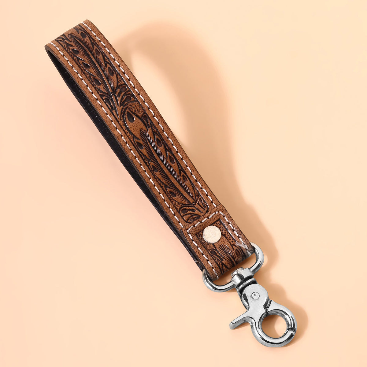 Myra Tobosa Key Fob in blue with beaded Aztec panel - Myra USA
