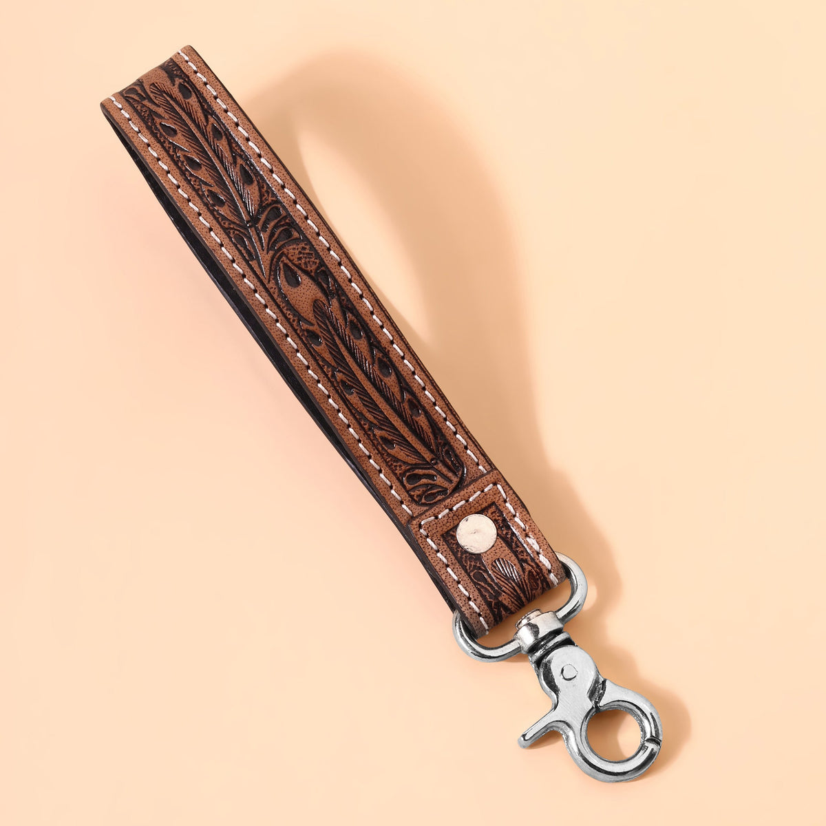 Myra Tobosa Key Fob in aqua with beaded Aztec panel - Myra USA