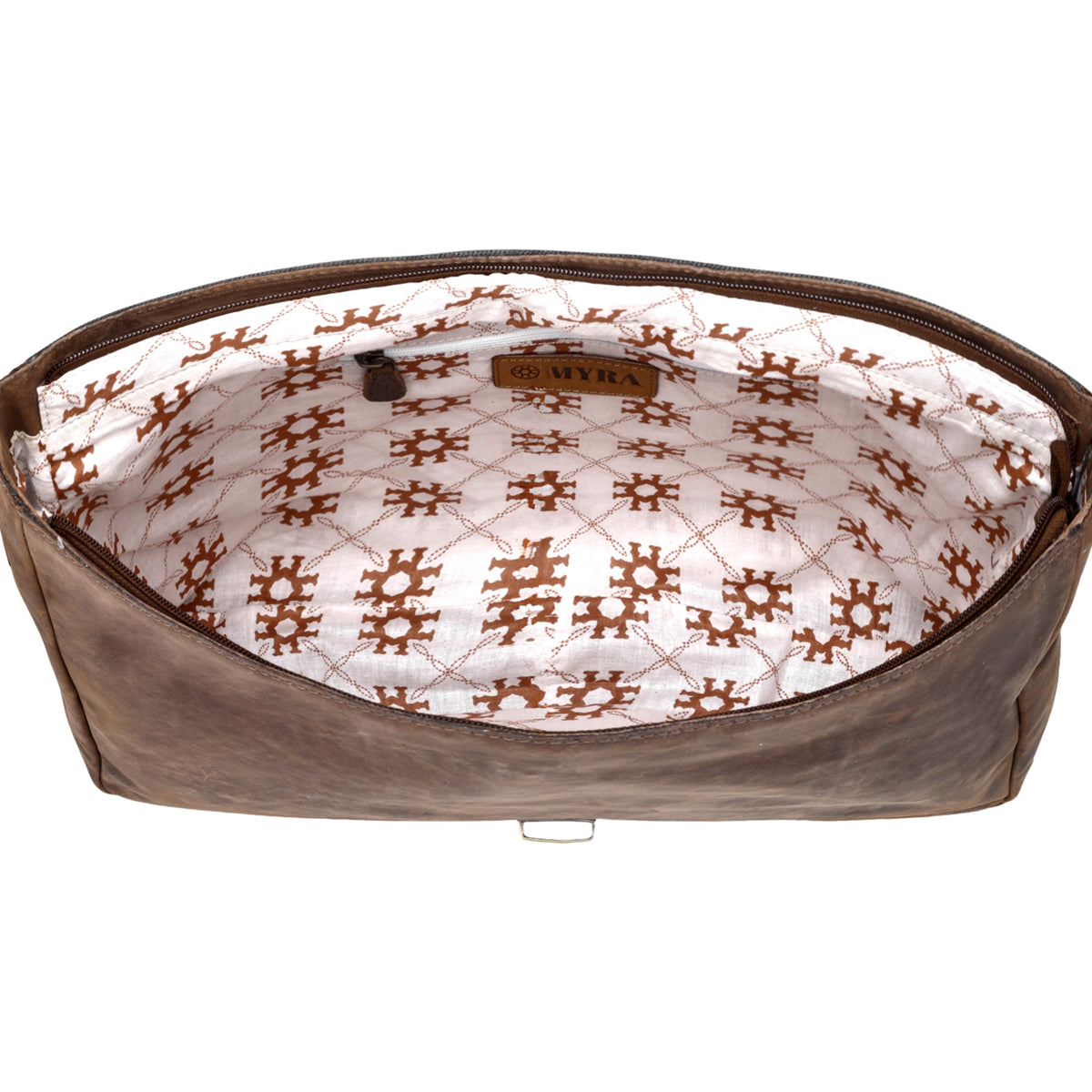 Myra Nightherd Laptop Bag in brown with hair on and turn lock - Myra USA