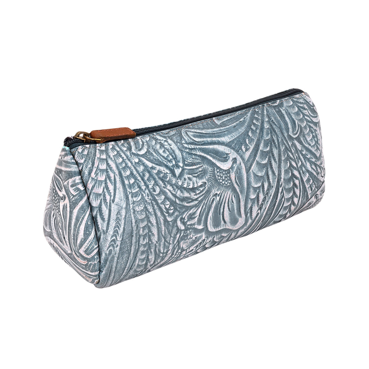 Myra Sandy Multi Pouch in grey with embossed leather - Myra USA