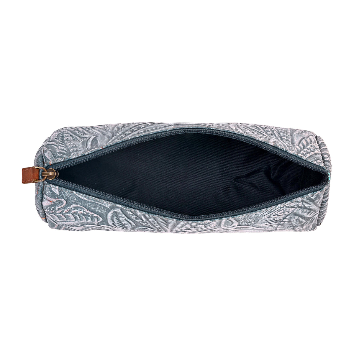Myra Sandy Multi Pouch in grey with embossed leather - Myra USA