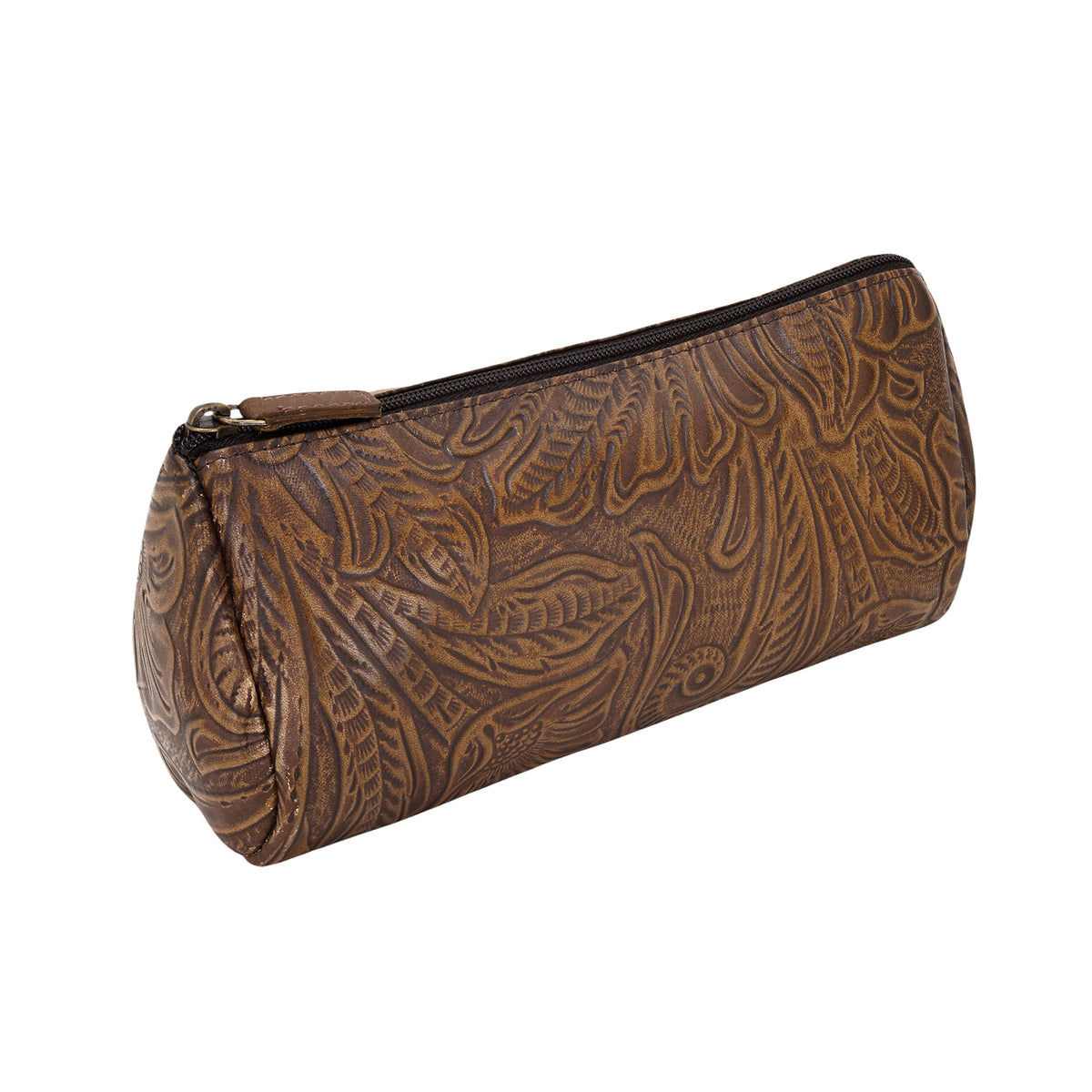 Myra Sandy Multi Pouch in olive with embossed leather - Myra USA