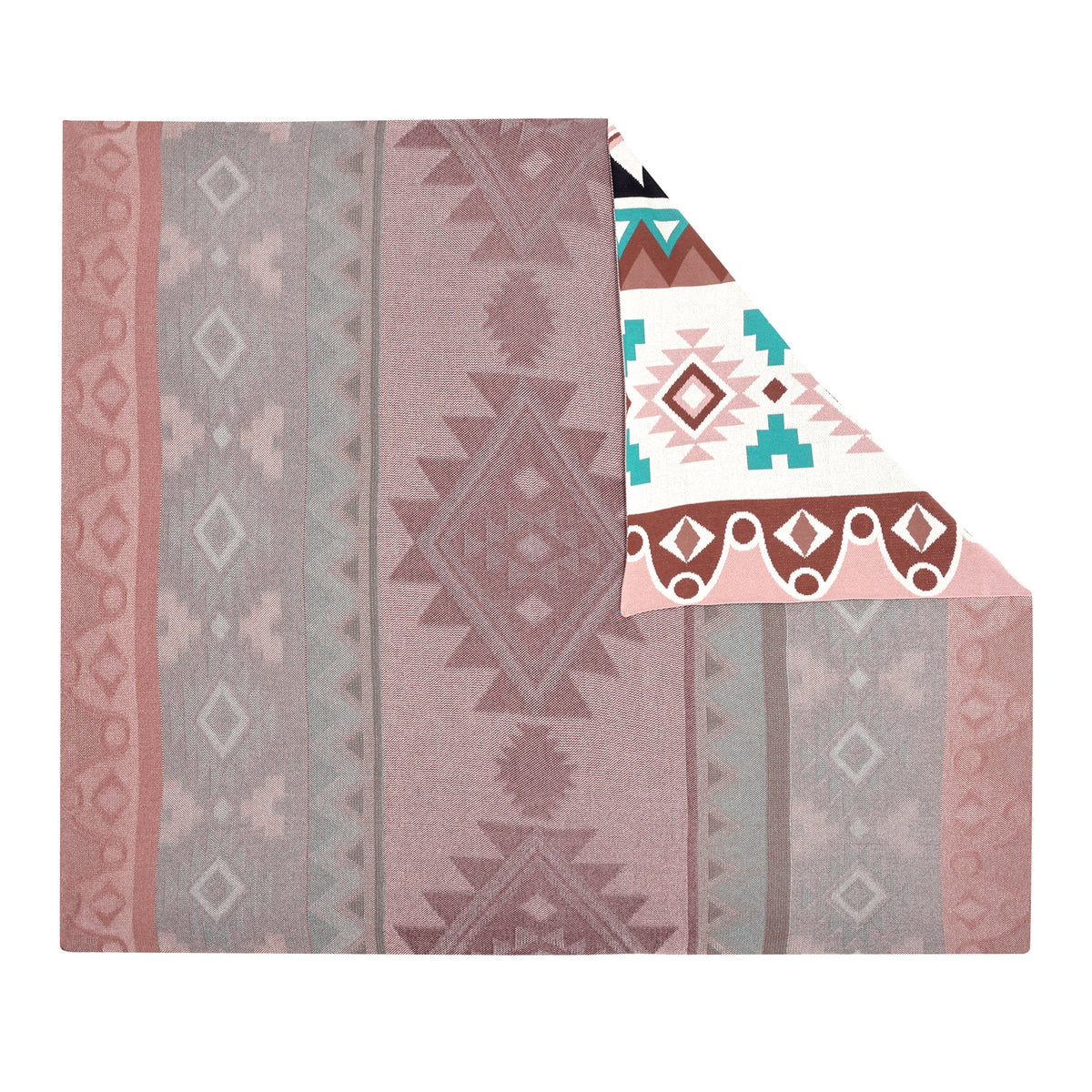 Myra Retama Southwestern Cotton Knitted Throw in cream - Myra USA