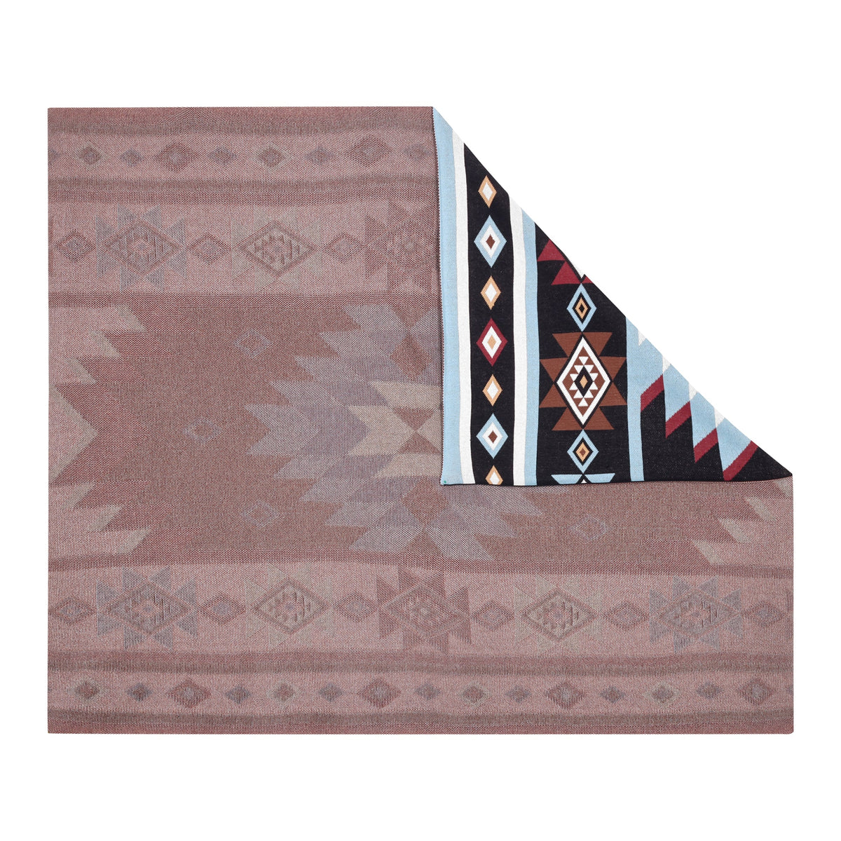 Myra Retama Southwestern Cotton Knitted Throw in Sky - Myra USA