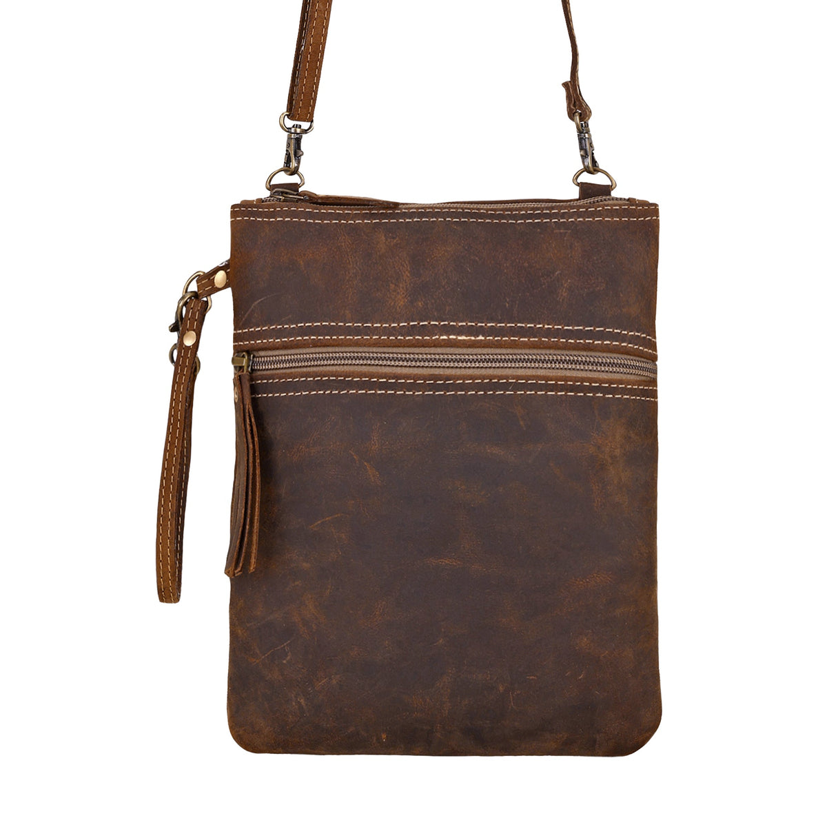Myra Bursage Crossbody Bag for Women in brown with leather tassel - Myra USA