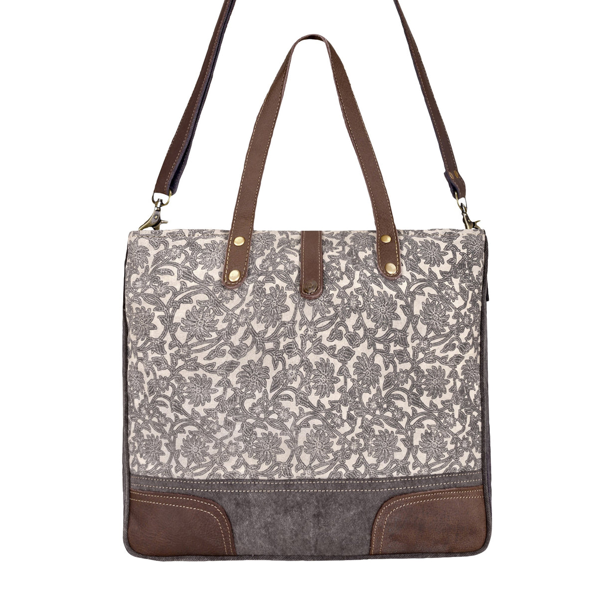 Myra Willow Mesa Messenger in Grey Floral - Myra USA