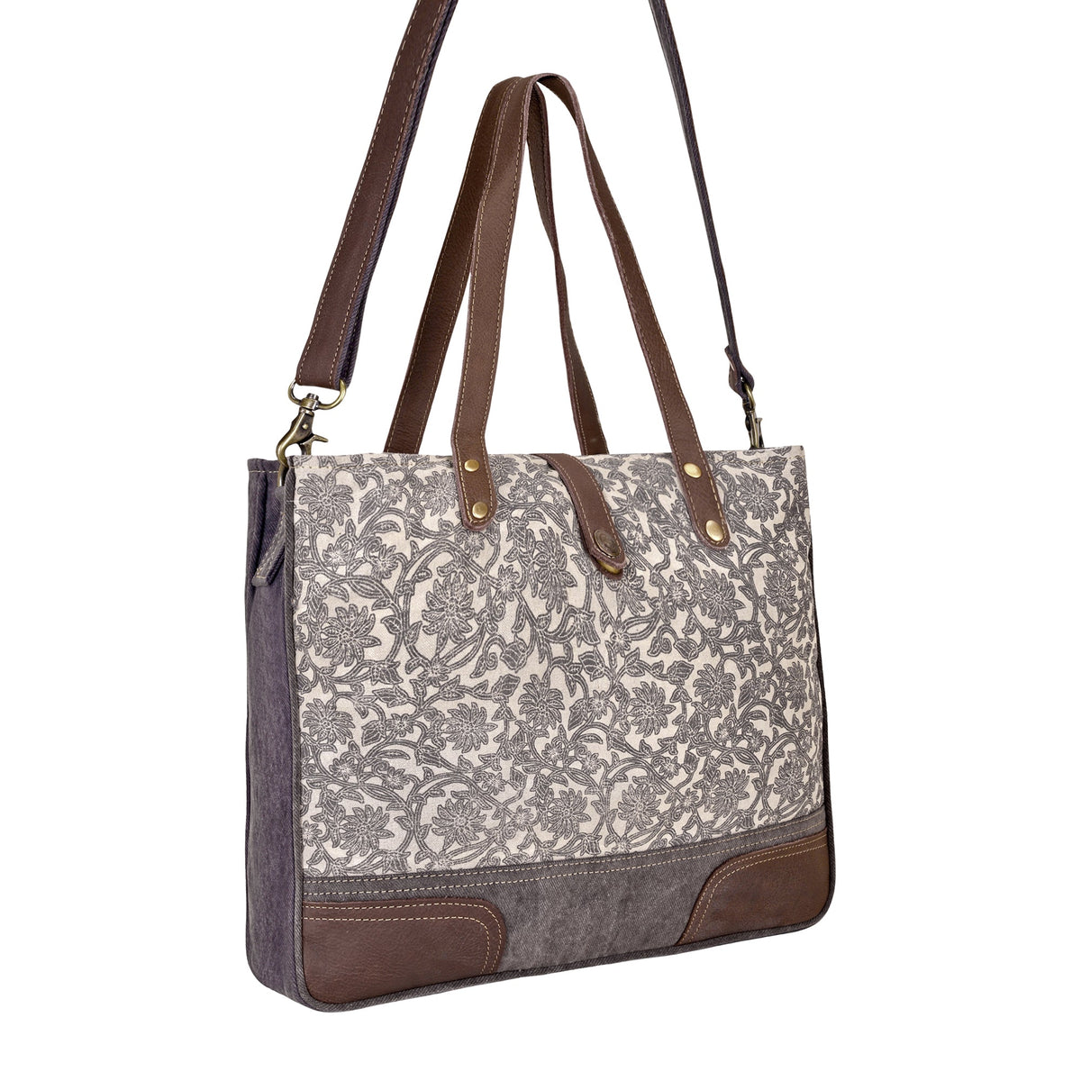 Myra Willow Mesa Messenger in Grey Floral - Myra USA