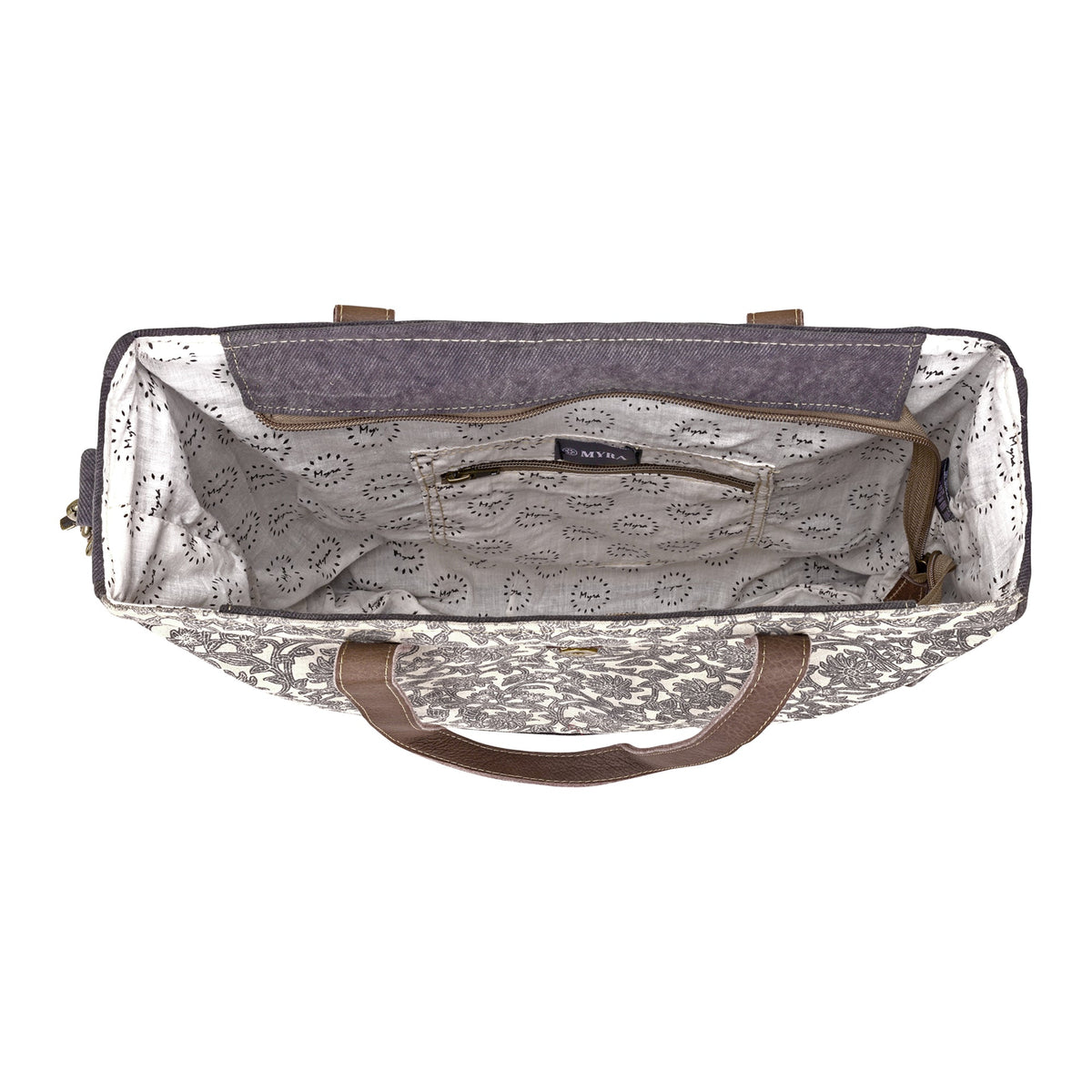 Myra Willow Mesa Messenger in Grey Floral - Myra USA