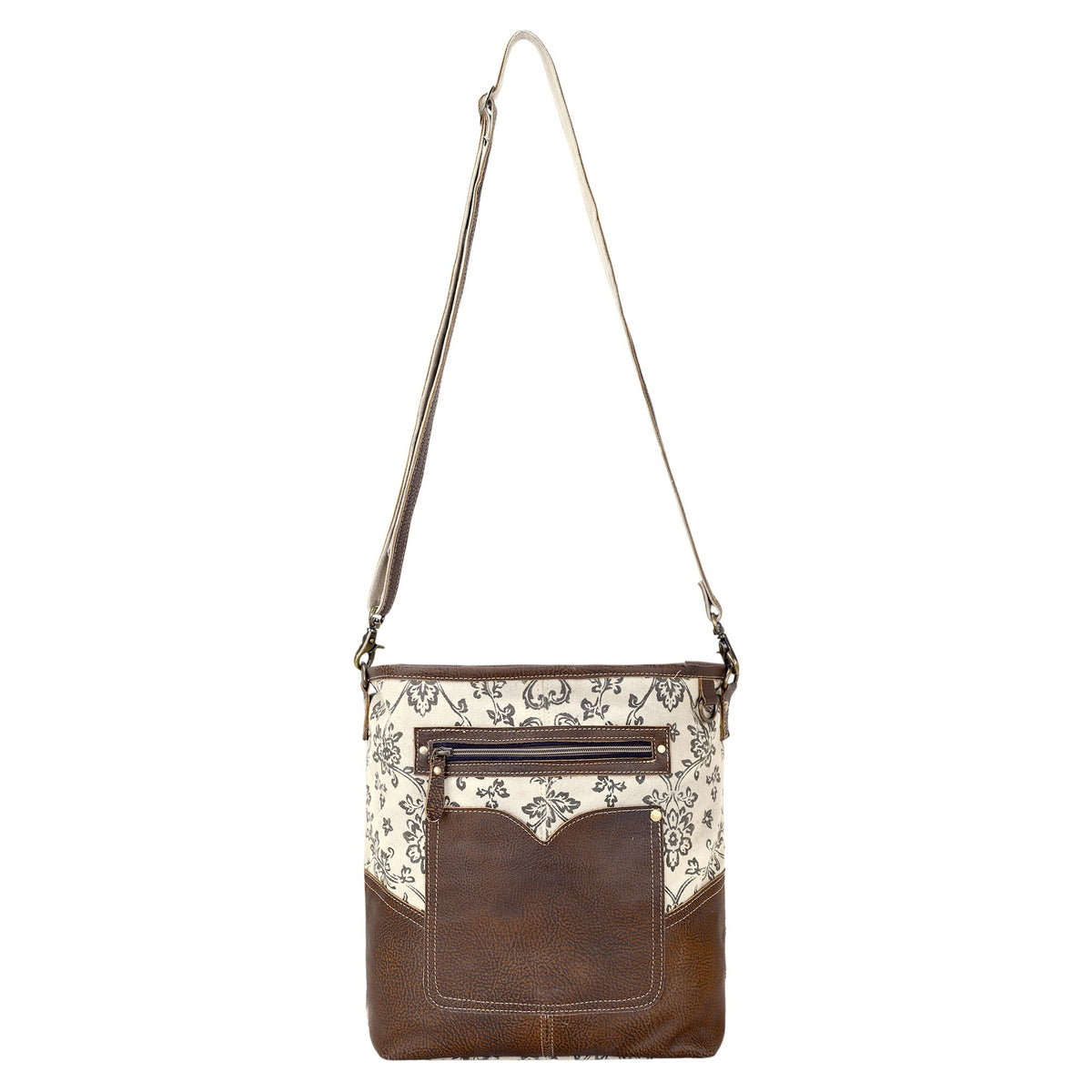 Myra Ratany Shoulder Bag for Women in olive with leather pocket - Myra USA