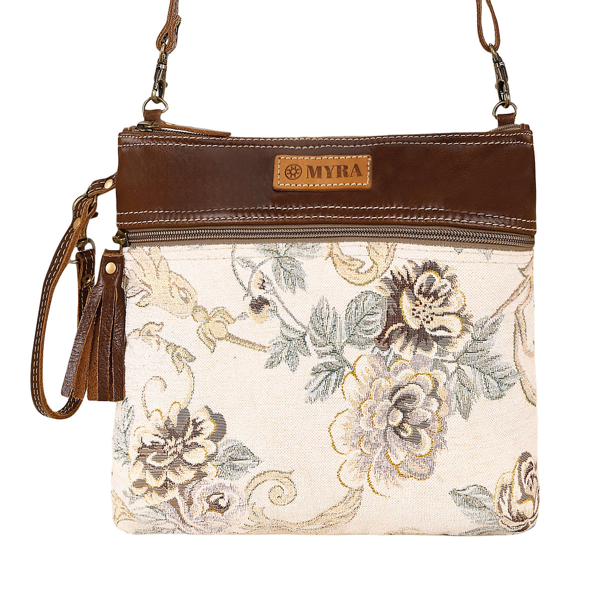 Myra Contentment Small Crossbody Bag in cream - Myra USA