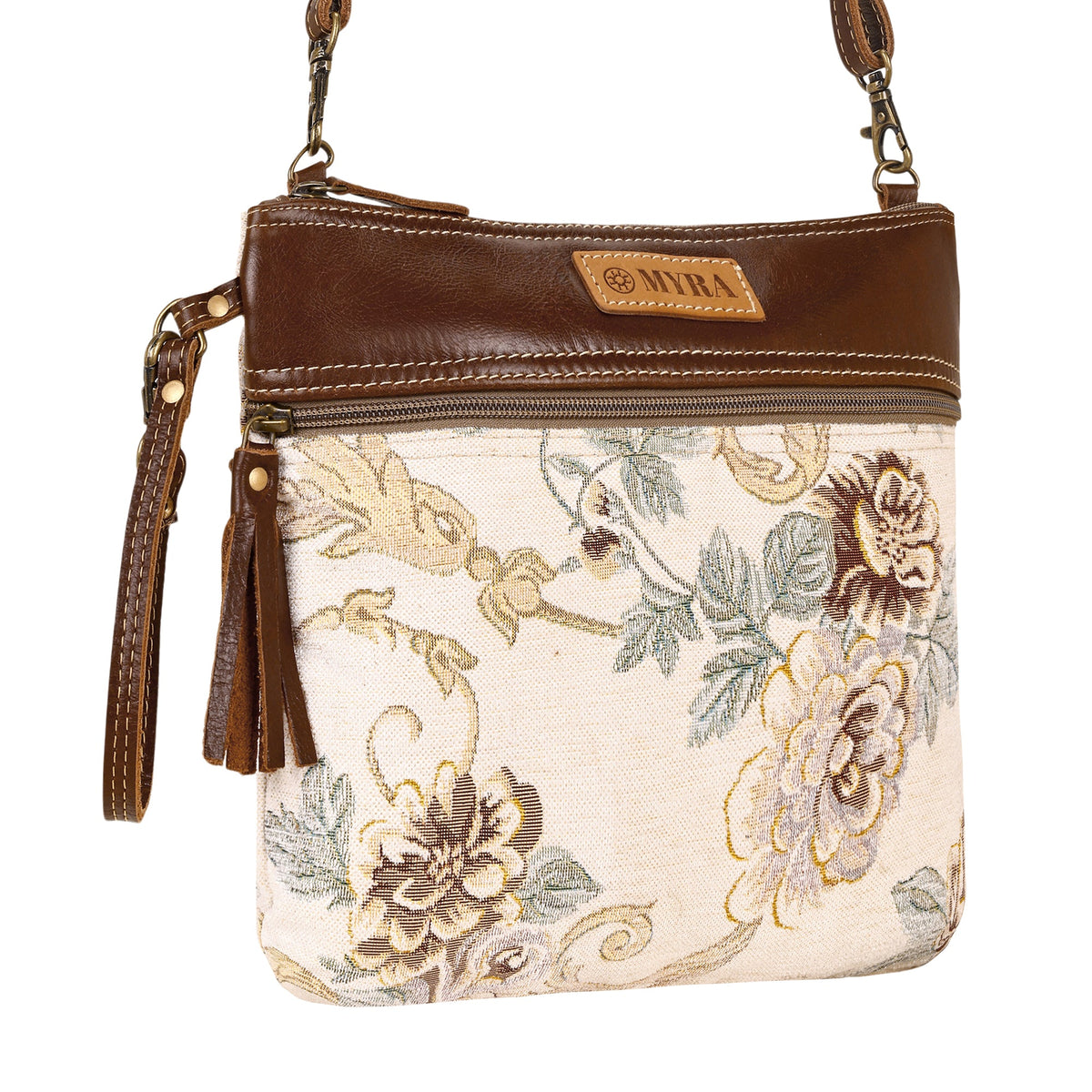 Myra Contentment Small Crossbody Bag in cream - Myra USA