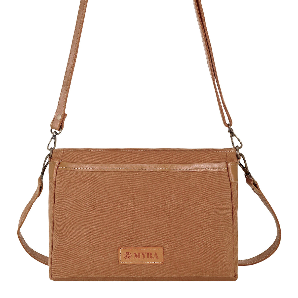 Myra Dual Strap Small Crossbody Bag in blue with hair on - Myra USA