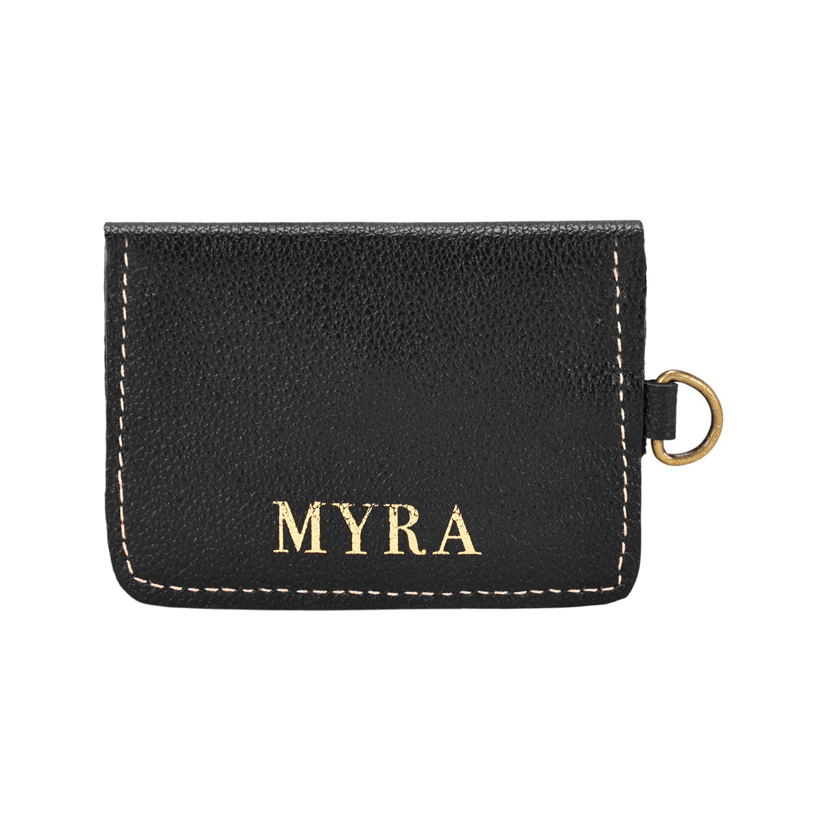Myra Juniper Moon Leather Coin Purse in Midnight Black - Myra USA