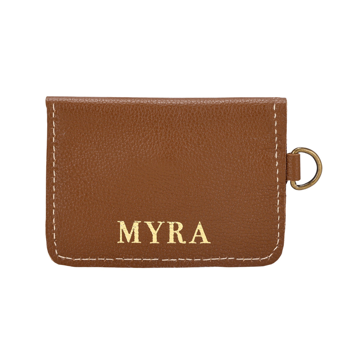 Myra Juniper Moon Leather Coin Purse in Walnut Brown - Myra USA