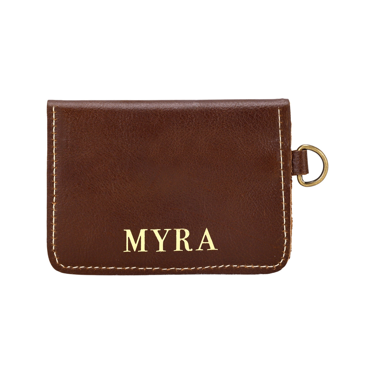 Myra Juniper Moon Leather Coin Purse in Chestnut Brown - Myra USA