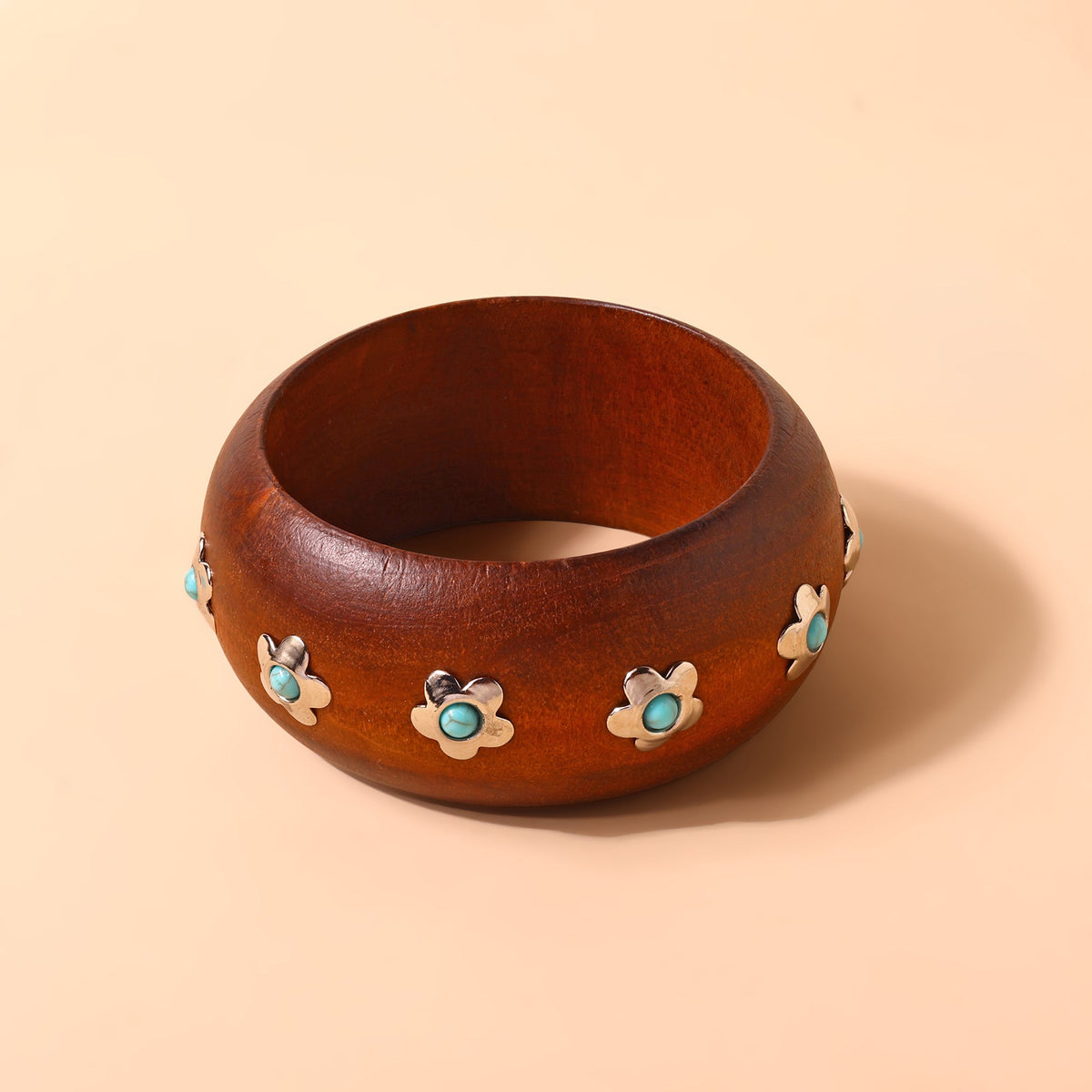 Myra Timbergrain Wooden Cuff Bracelet in Dark Oak - Myra USA