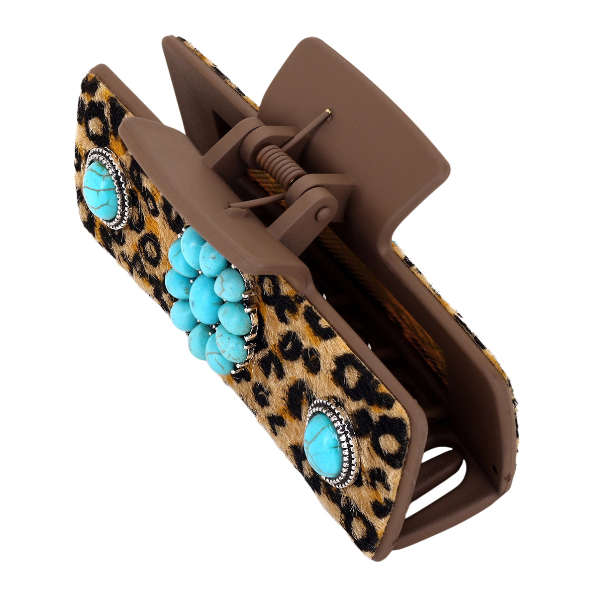 Myra Concho Gem Hair Clip in Leopard Sand - Myra USA