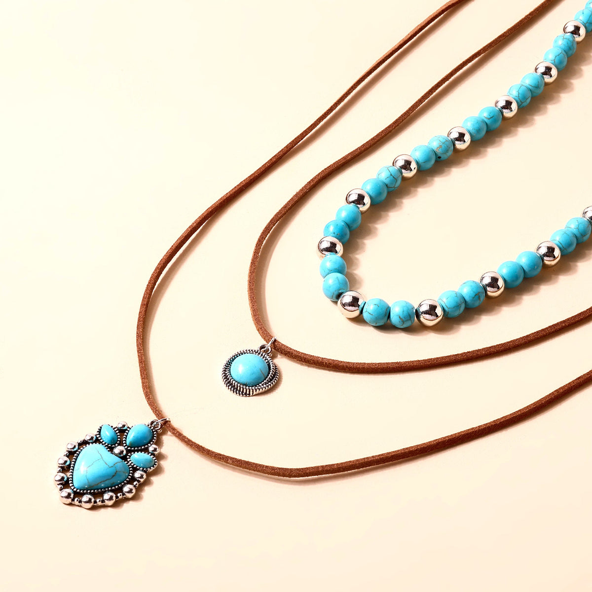 Myra River Heart Necklace in Desert Turquoise - Myra USA
