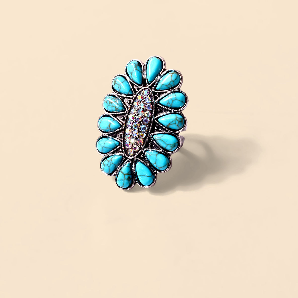 Myra Sunburst Ring in Ocean Blue - Myra USA