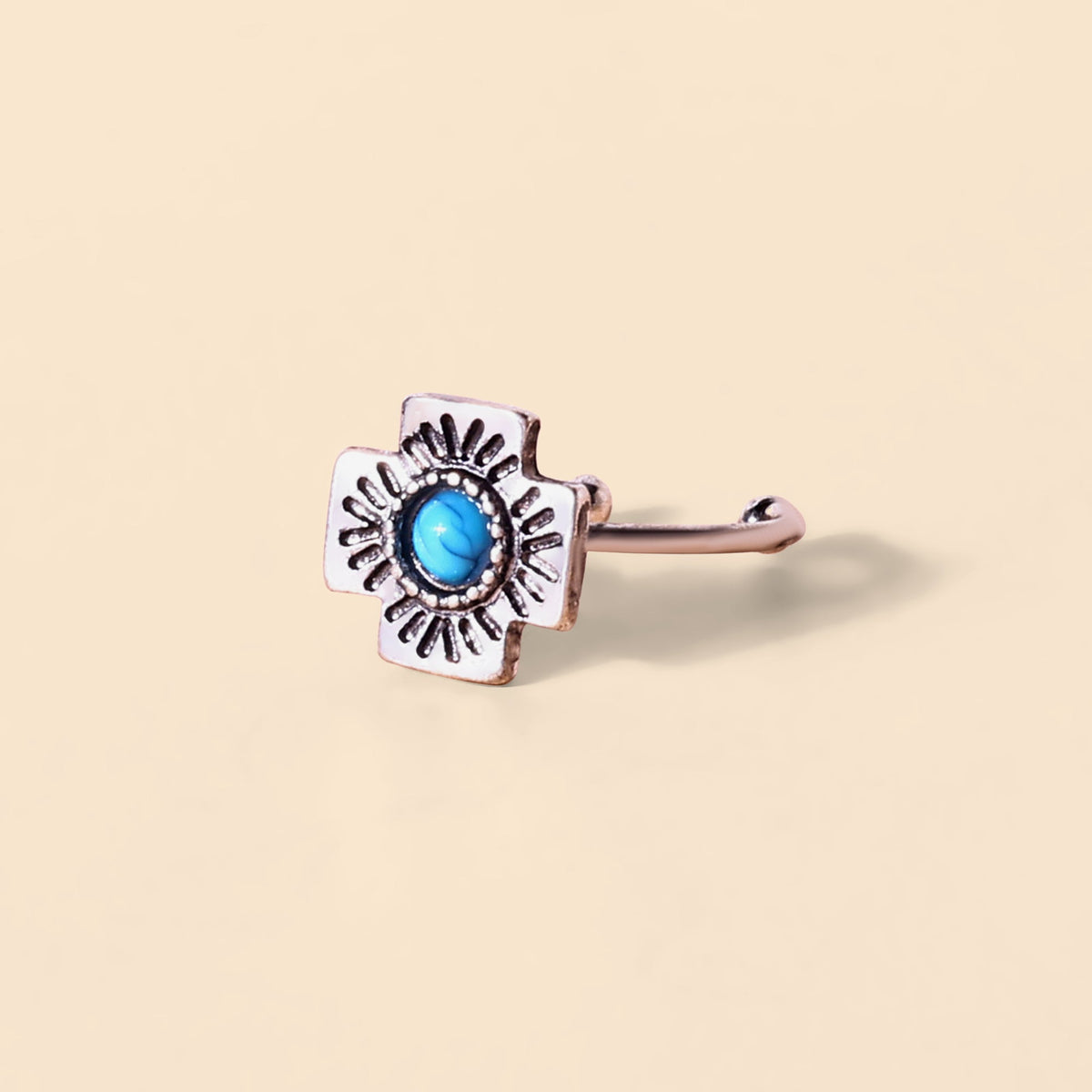 Myra Bronc Blossom Ring in Sky Pewter - Myra USA
