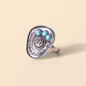 Myra Canyon Moon Oval Ring in Pewter Blue - Myra USA