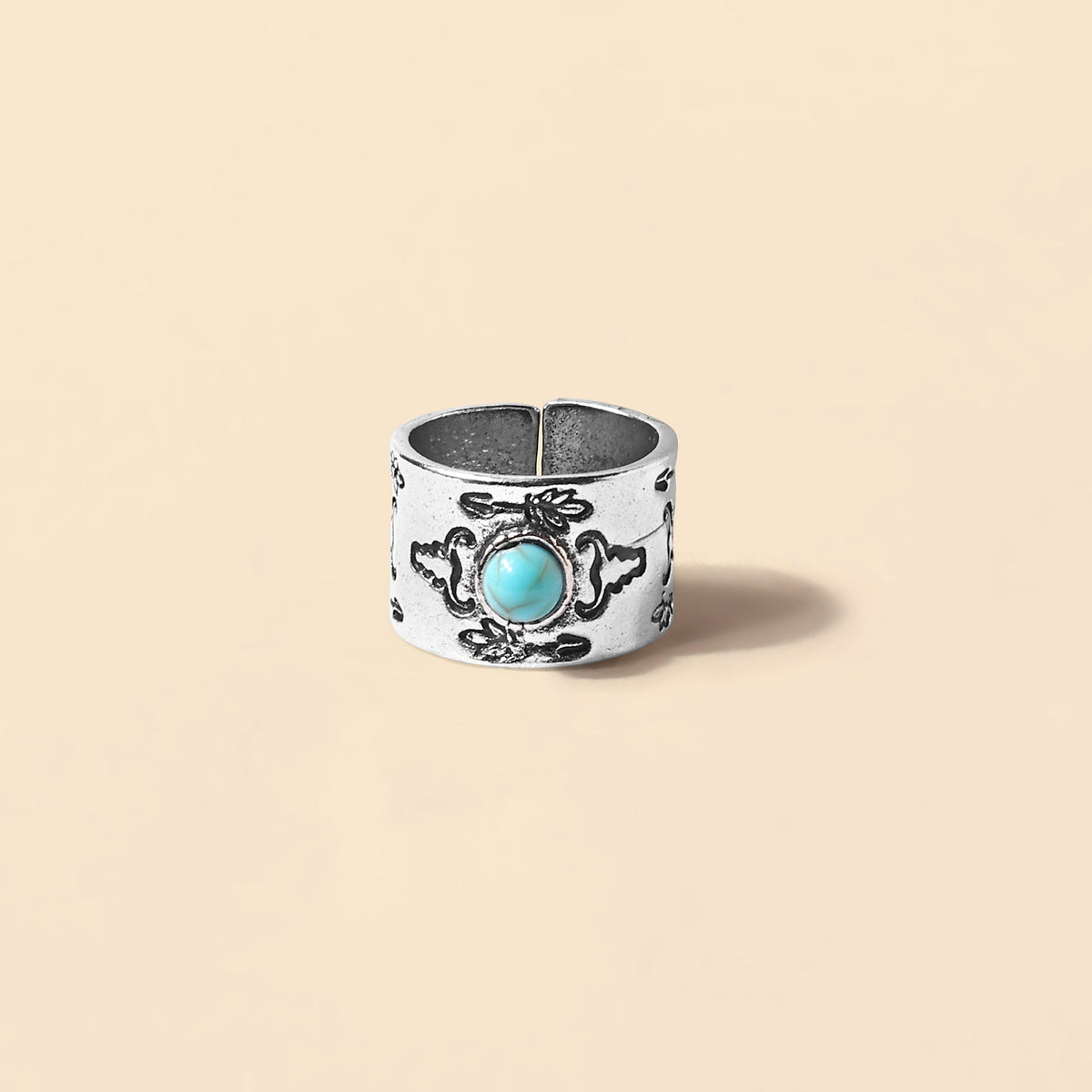 Myra Bootstitch Scroll Ring in Ivory Turquoise - Myra USA