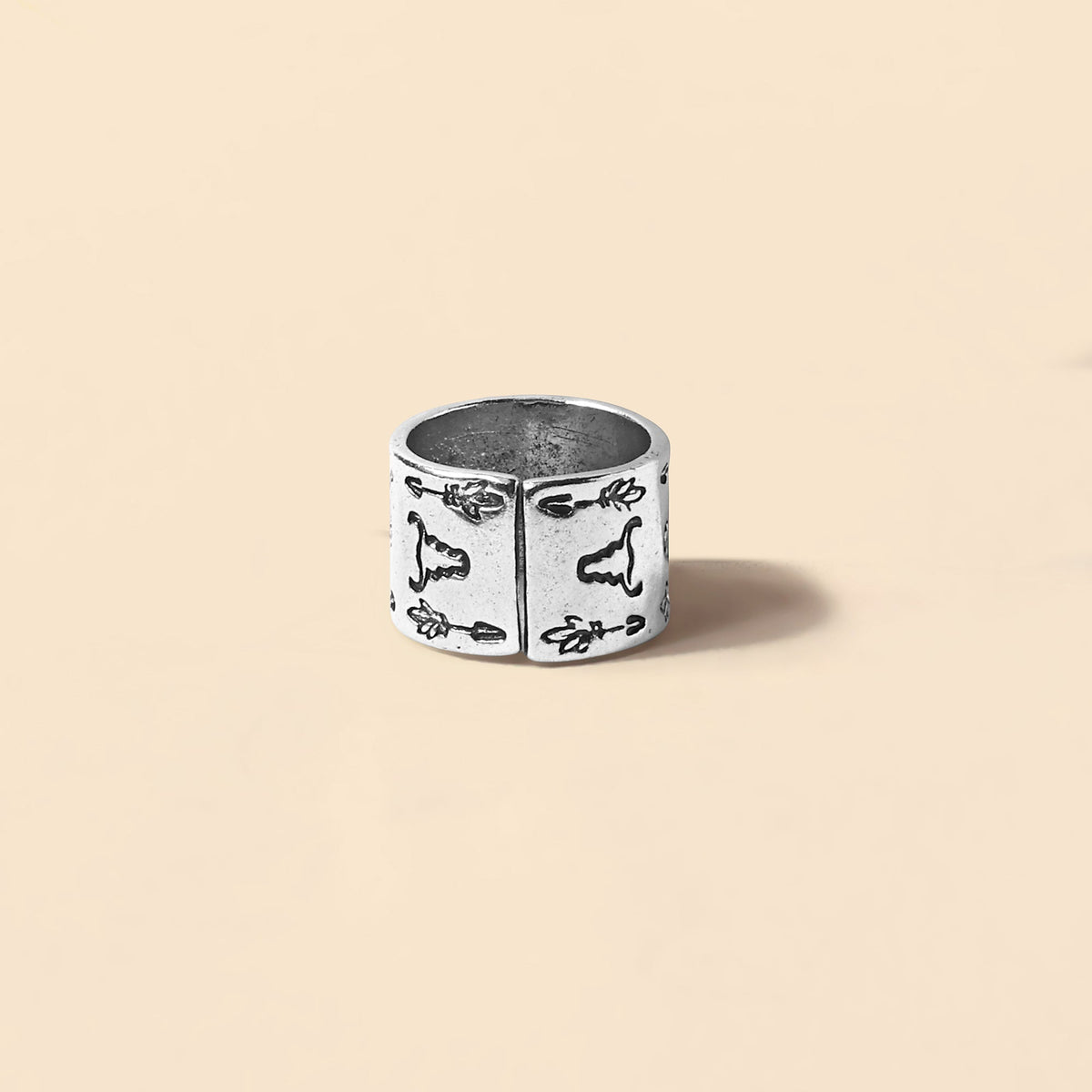 Myra Bootstitch Scroll Ring in Ivory Turquoise - Myra USA