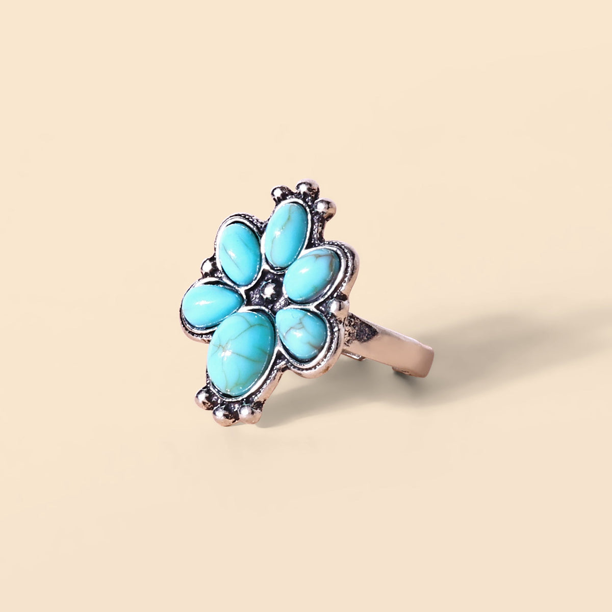 Myra Rosette Bloom Ring in Sky Blue - Myra USA