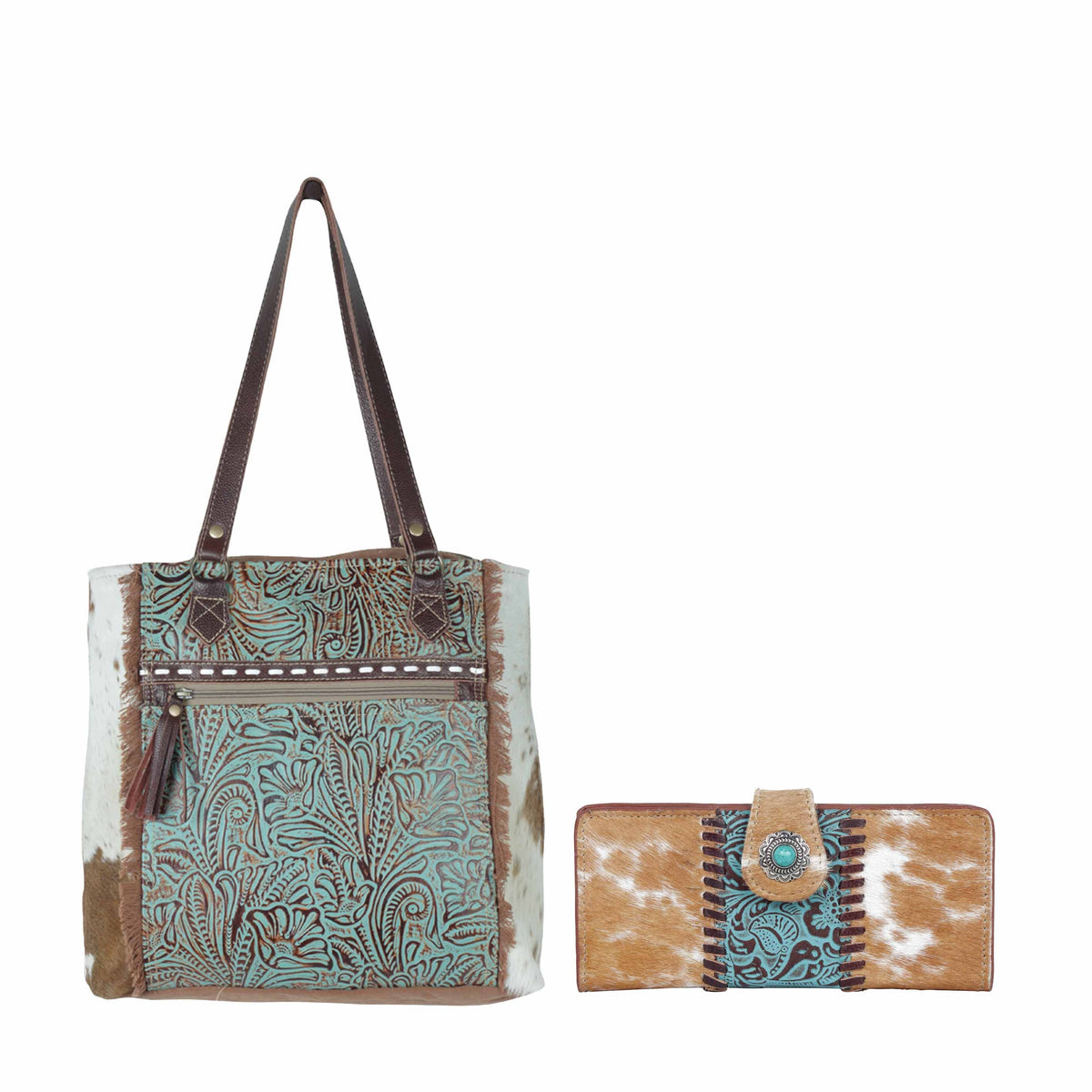 Amethyst Hairon Bag & Wallet Duo - Myra USA