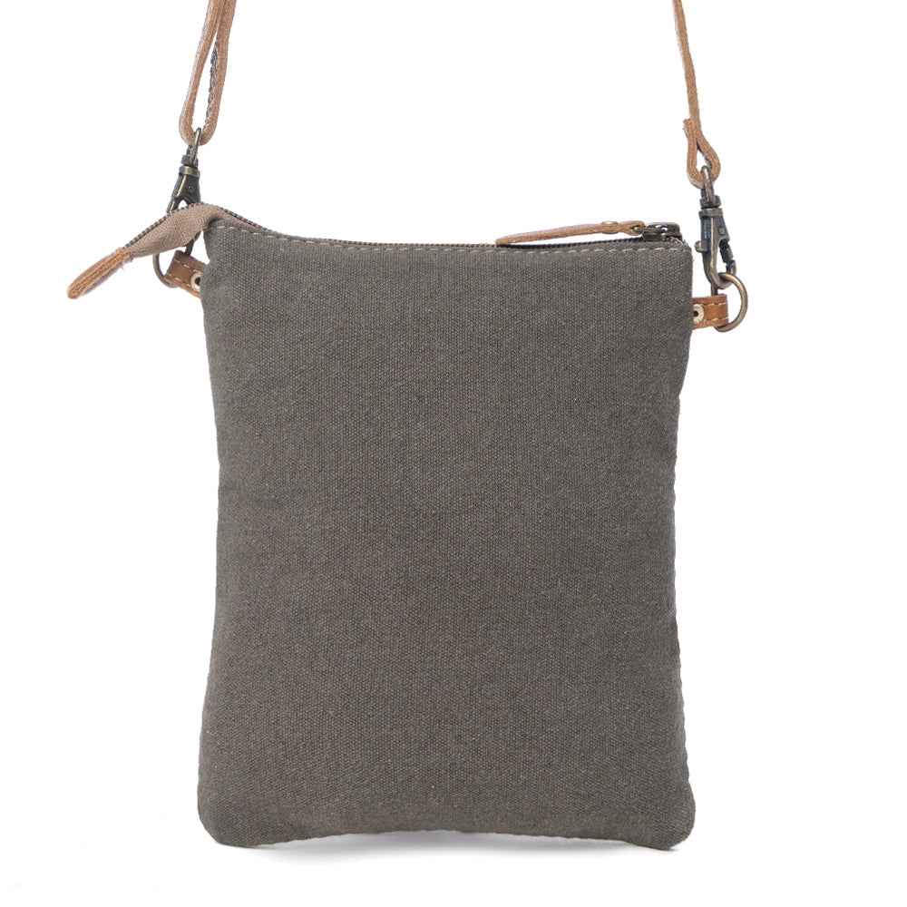 Myra Vuierra Rivet Crossbody Bag for Women with hairon leather and Aztec print and adjustable leather strap