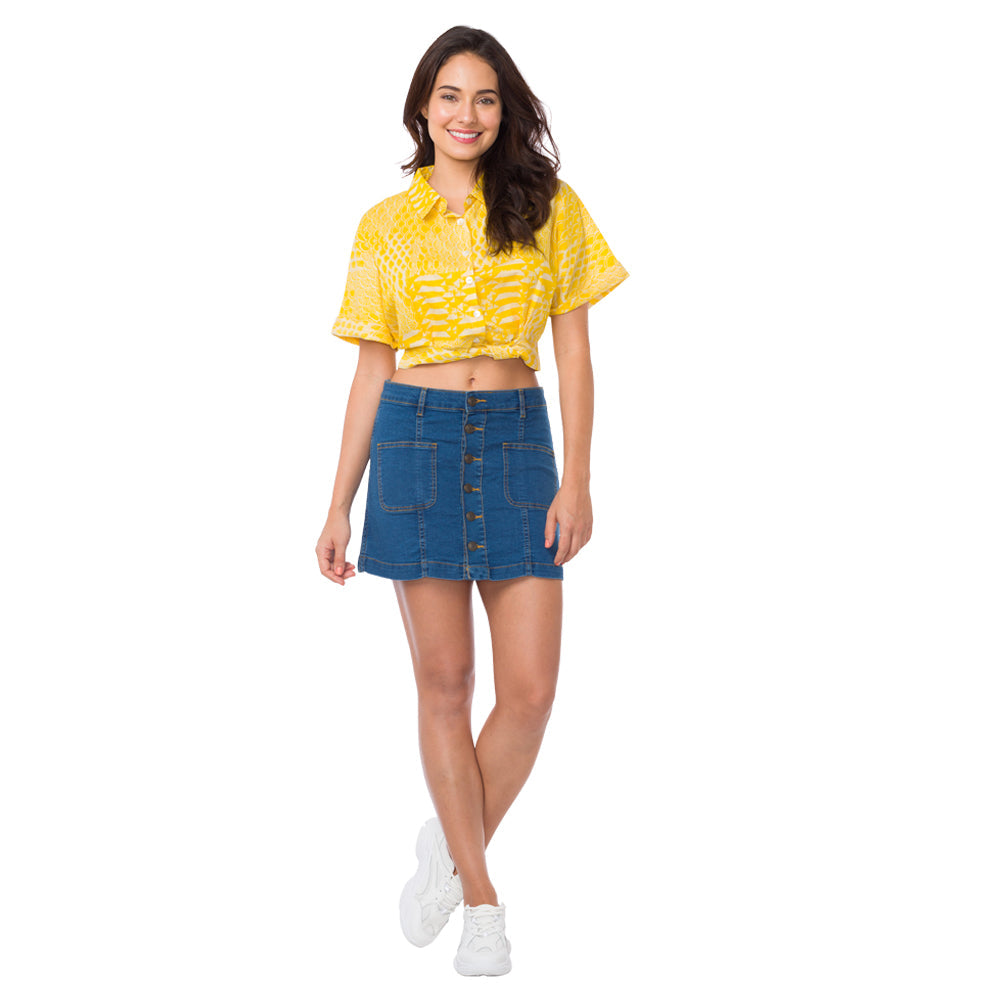 Macaroon Denim Skirt - MyraUSA