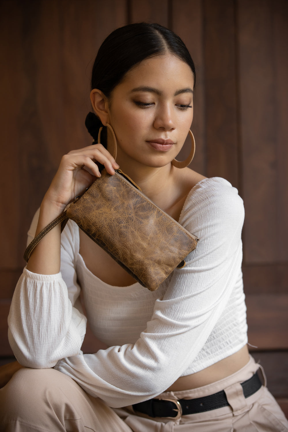 Brown Orchestra Small Leather Bag - Myra USA