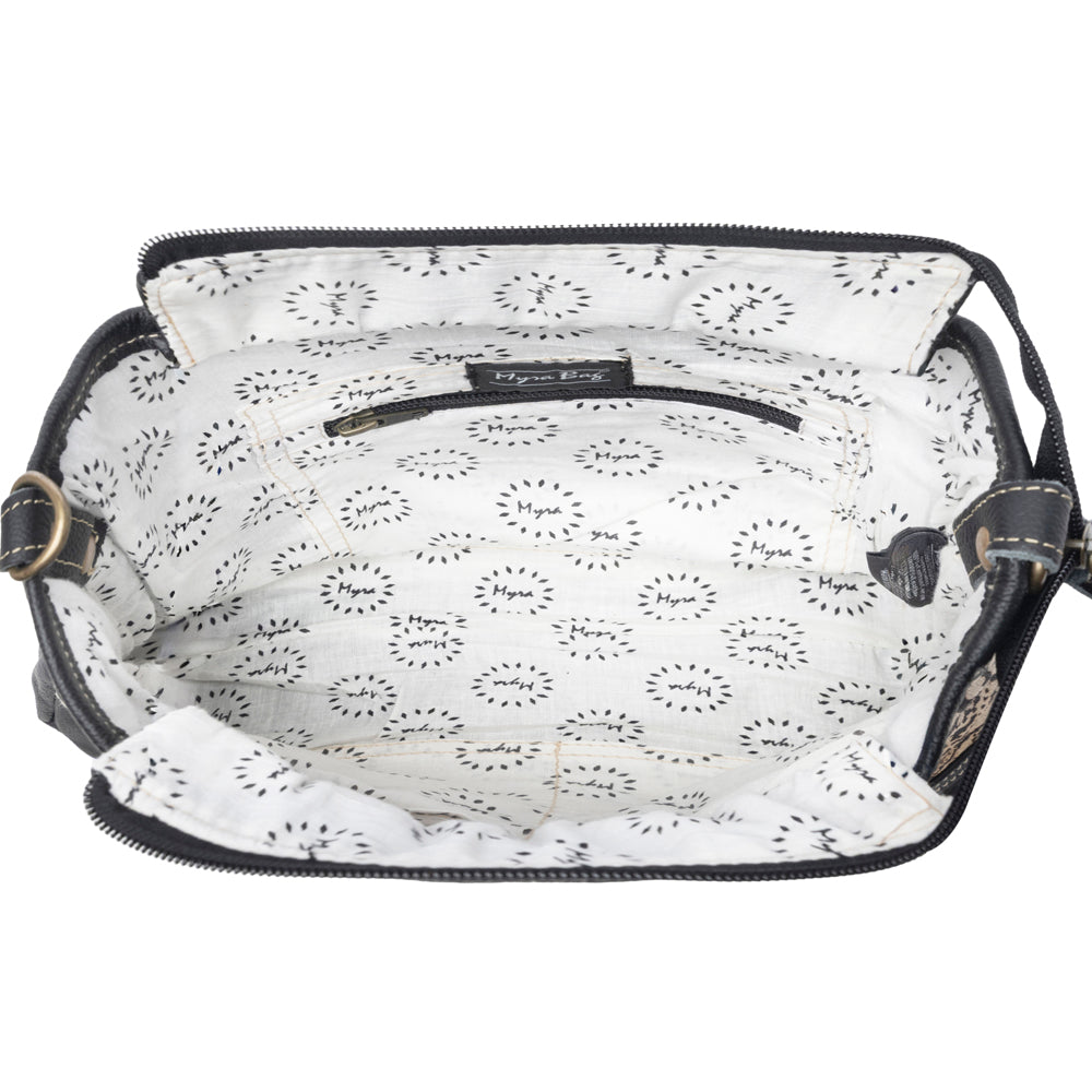 ANTIQUATED LEATHER AND HAIRON BAG