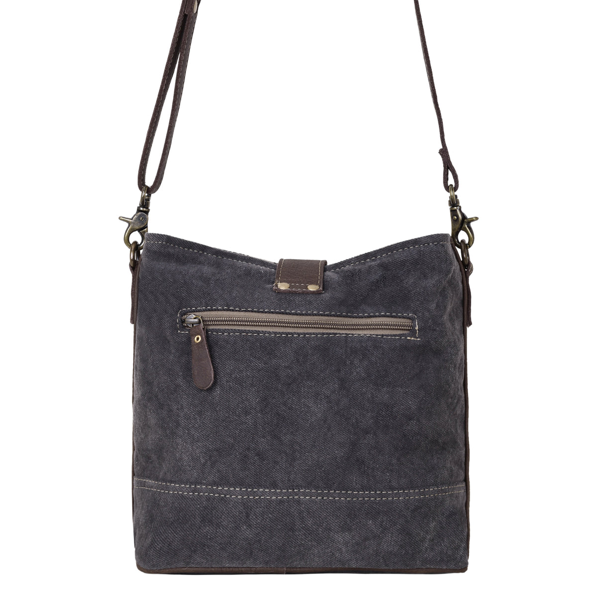 Myra Debonair Shoulder Bag for Women with upcycled canvas in floral print with adjustable leather straps - Myra USA