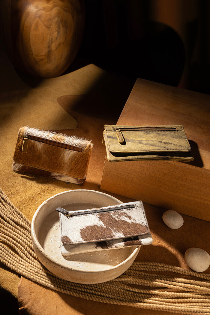OAK FIRE LEATHER AND HAIRON WALLET - Myra USA