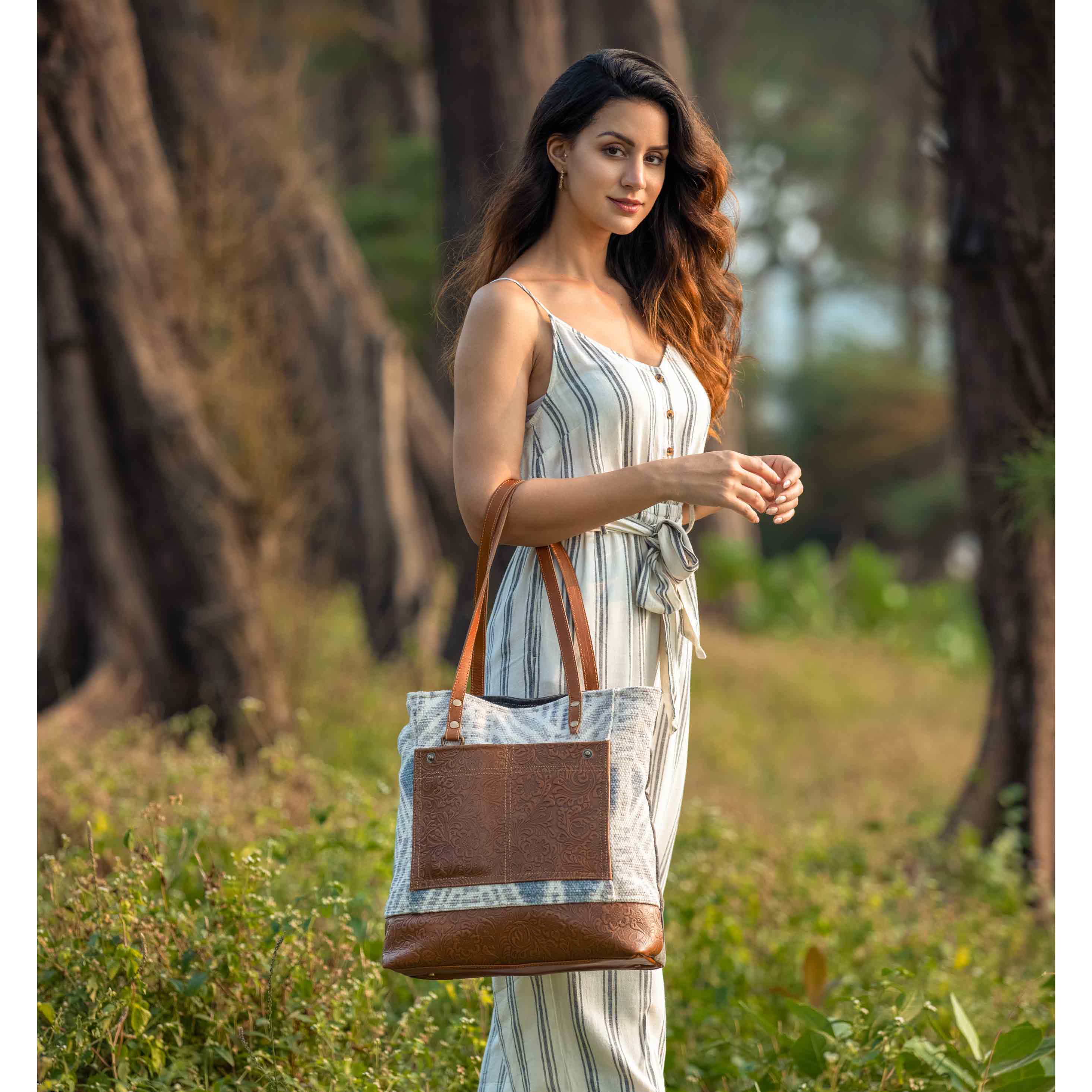 Yesteryear Canvas & Leather Backpack Bag - Myra USA
