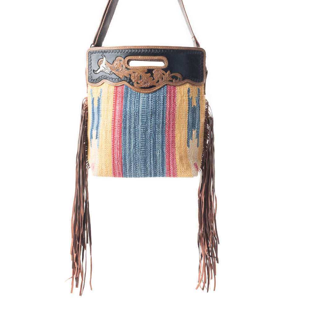 BLUE STREAM HAND TOOLED BAG - Myra USA