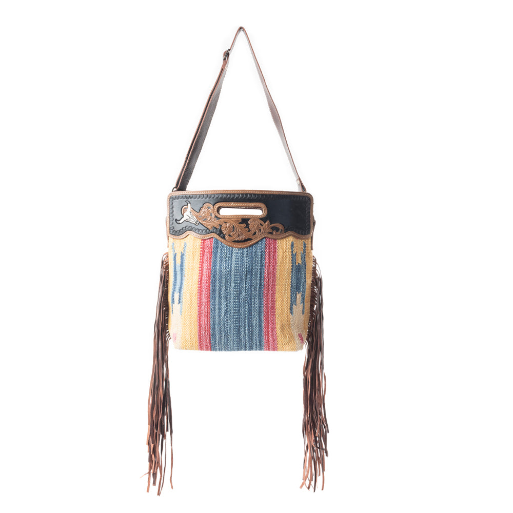BLUE STREAM HAND TOOLED BAG - Myra USA