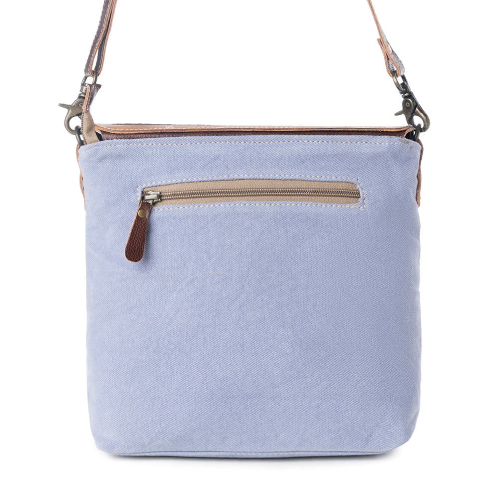BLUE FEATHER HAND TOOLED BAG - Myra USA