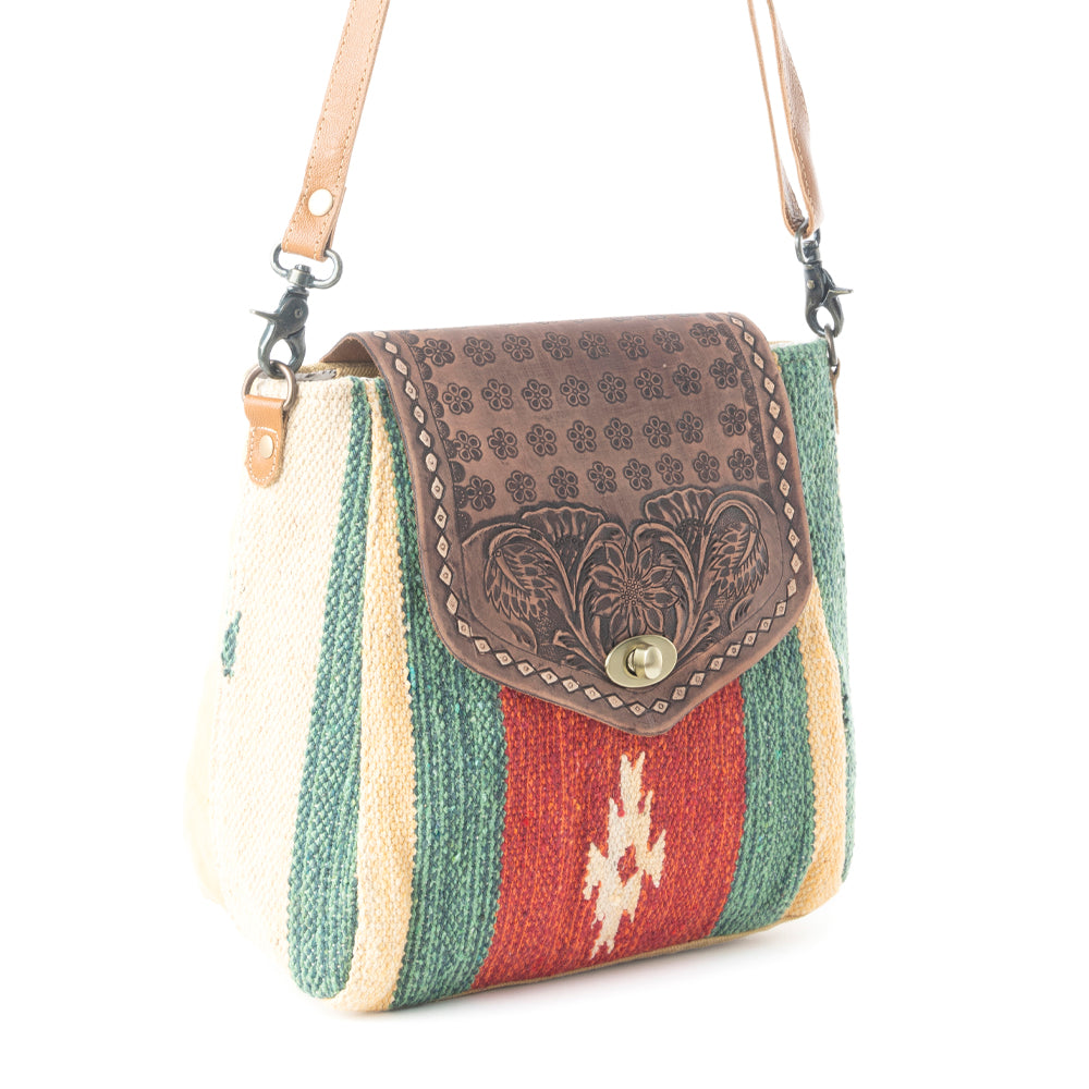 Embossed Scarlet Hand-Tooled Bag - MyraUSA