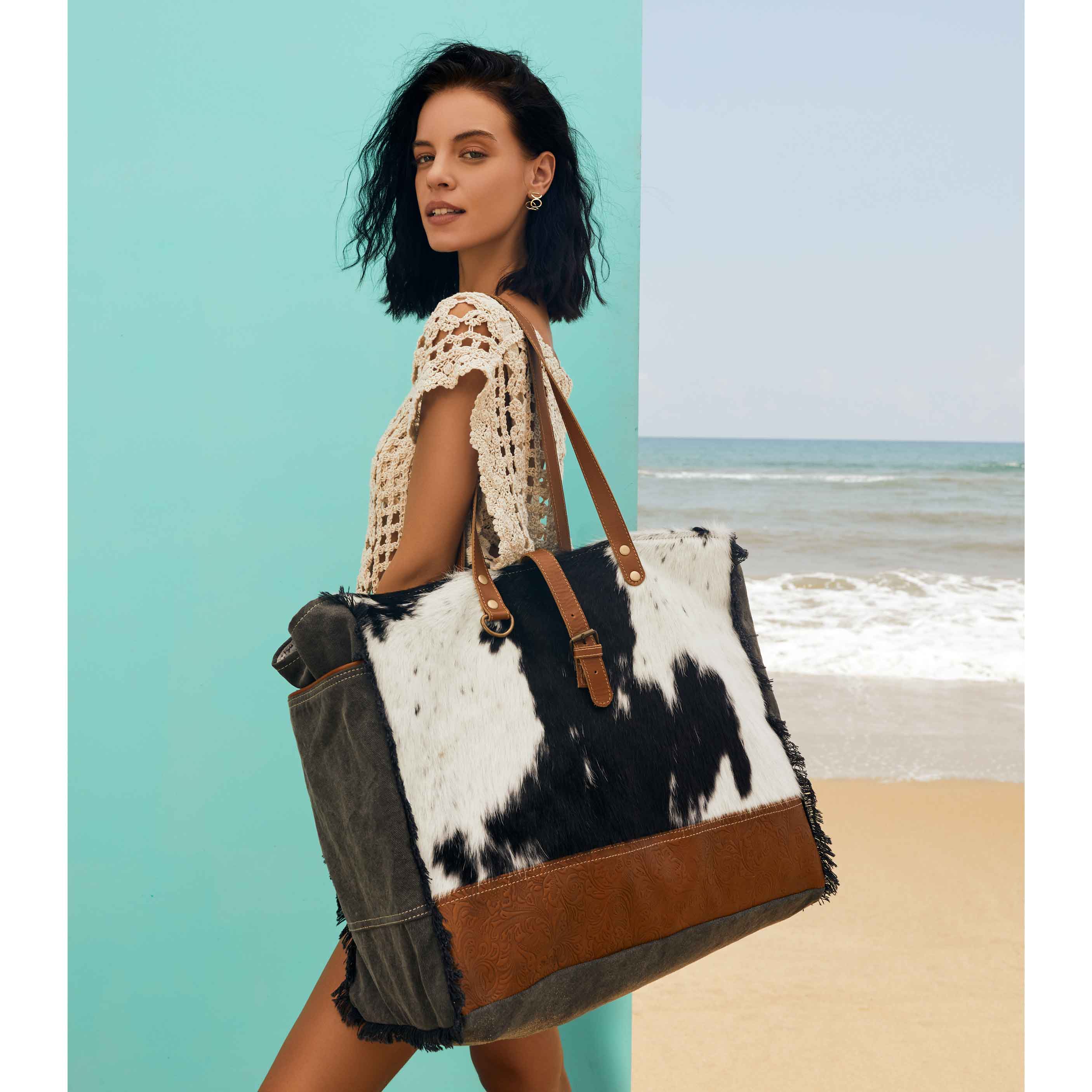Matty Affair Canvas & Hairon Bag - MyraUSA
